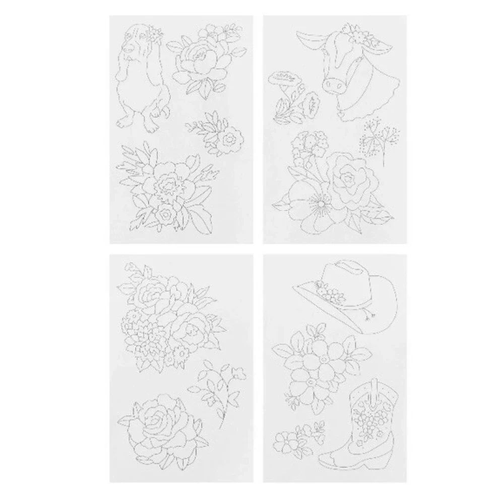 Pioneer Woman Floral Iron-on Embroidery Transfer Patterns NEW